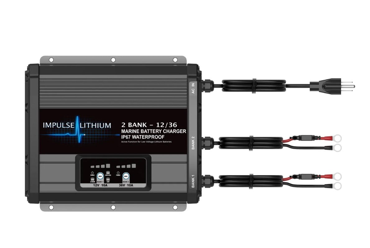 Impulse Lithium 2 Bank – 12/36 AC Charger – 10a Per Bank